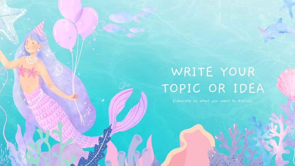 Cute Watercolor Mermaid Minitheme Slides - slide 5