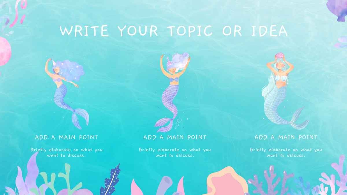 Cute Watercolor Mermaid Minitheme Slides - slide 6