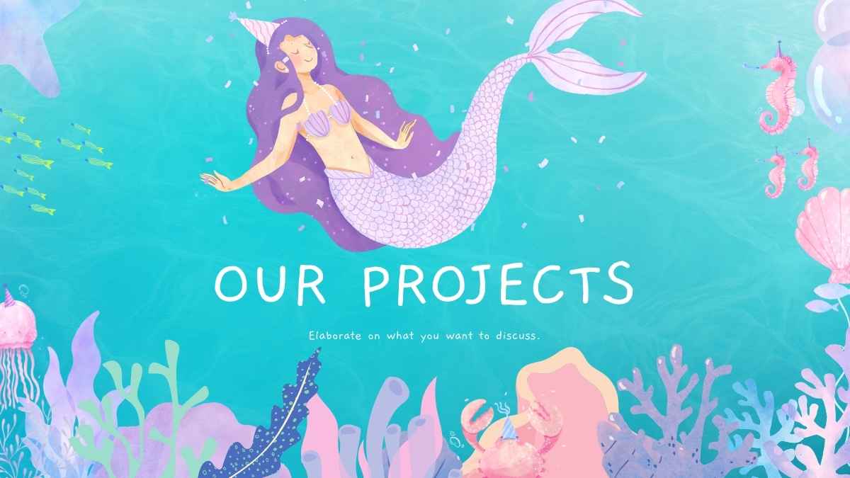 Cute Watercolor Mermaid Minitheme Slides - slide 7