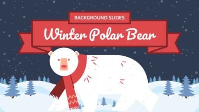 Cute Winter Polar Bear Background Slides