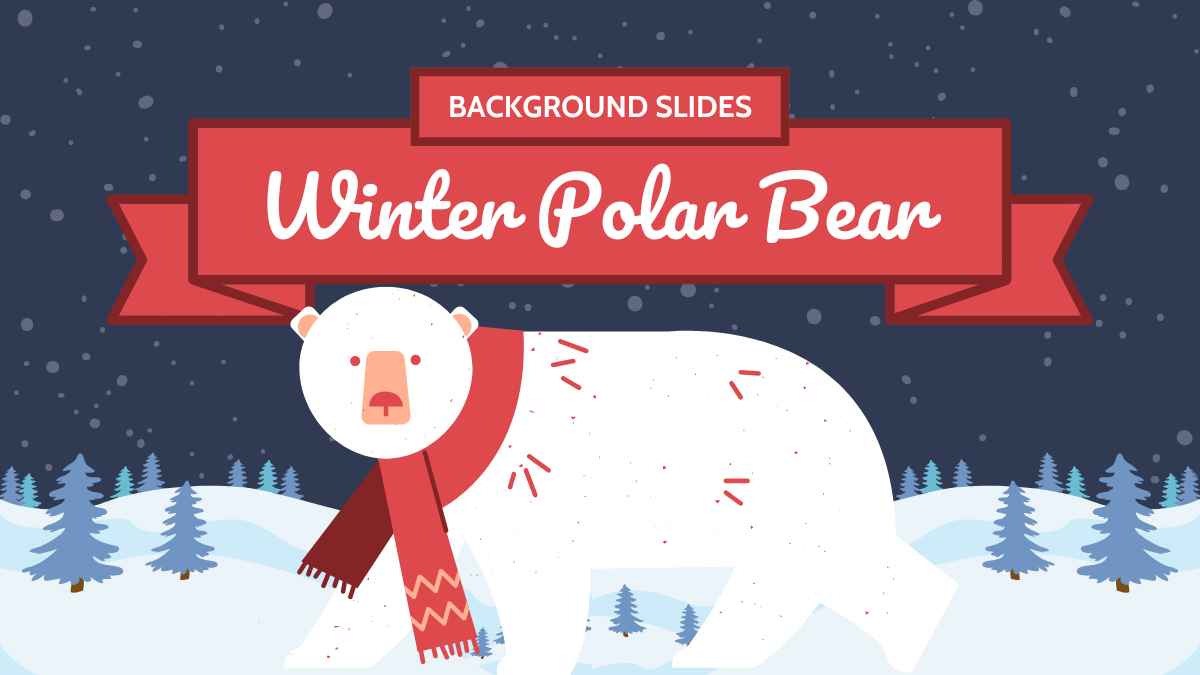 Cute Winter Polar Bear Background Slides - slide 1