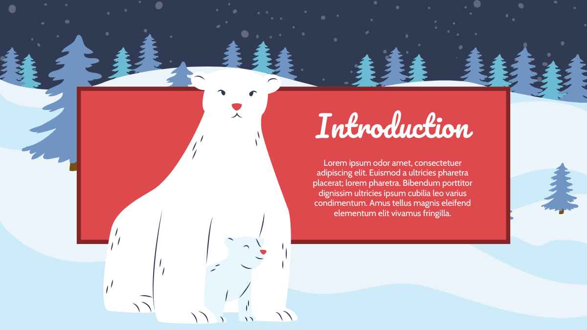 Cute Winter Polar Bear Background Slides - slide 2