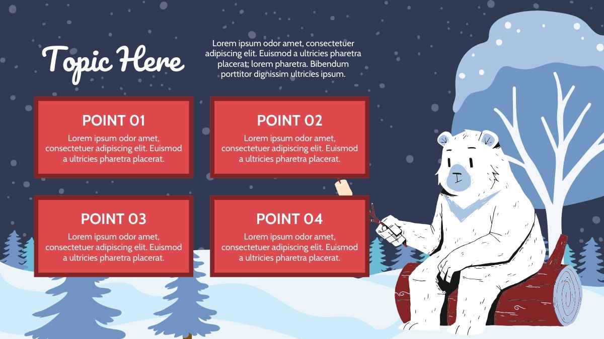 Cute Winter Polar Bear Background Slides - slide 9