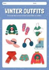 Cute Winter Snowflake Worksheets