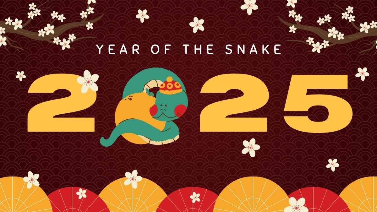 Cute Year of the Snake Chinese New Year Slides - slide 1