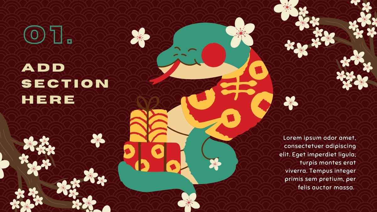 Cute Year of the Snake Chinese New Year Slides - slide 6