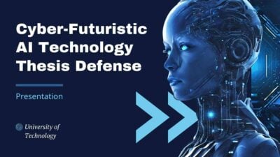 Plantillas de Defensa de Tesis sobre Tecnología de IA Ciber-Futurista