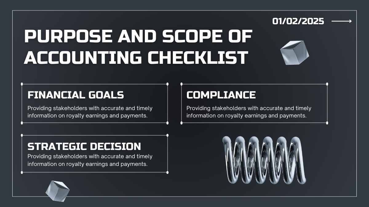 Dark 3D Year-End Accounting Checklist - diapositiva 1