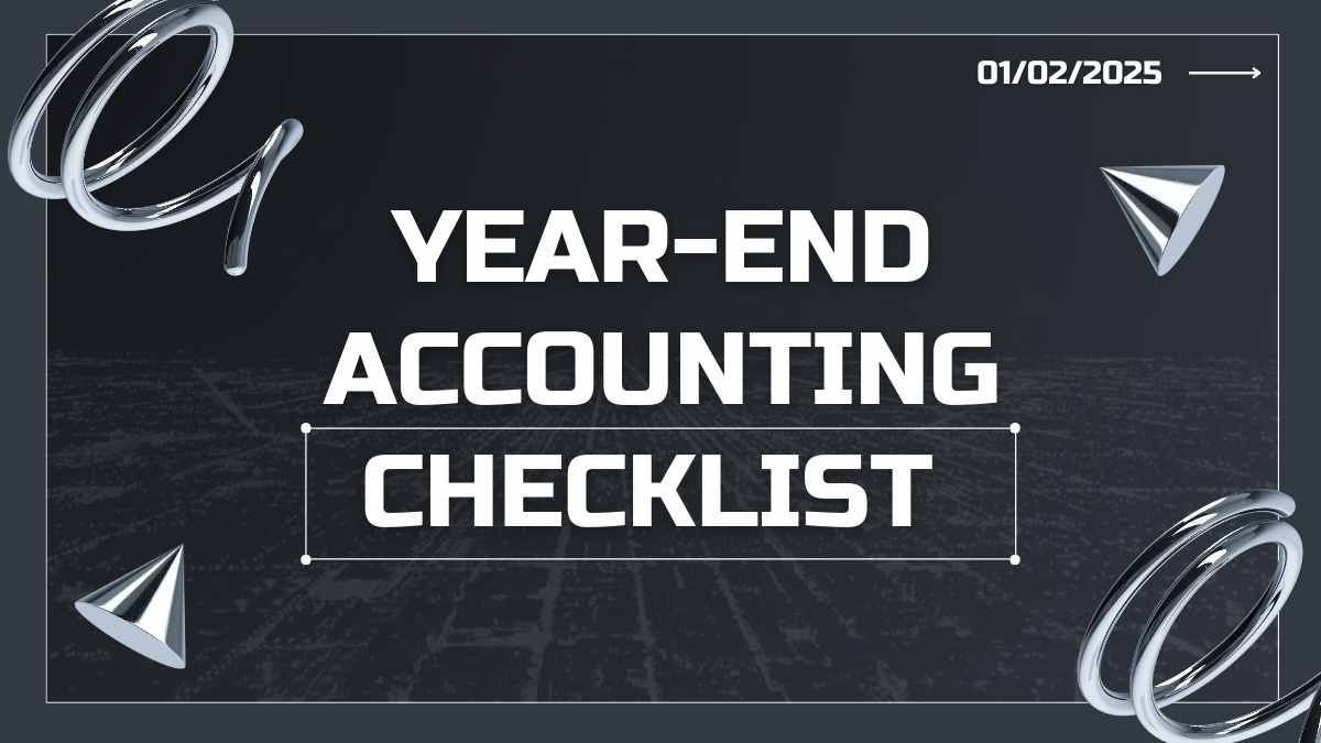 Dark 3D Year-End Accounting Checklist - diapositiva 1