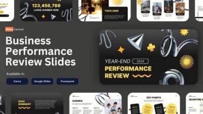 Slides Carnival Google Slides and PowerPoint Template Dark 3D Year End Performance Review 1