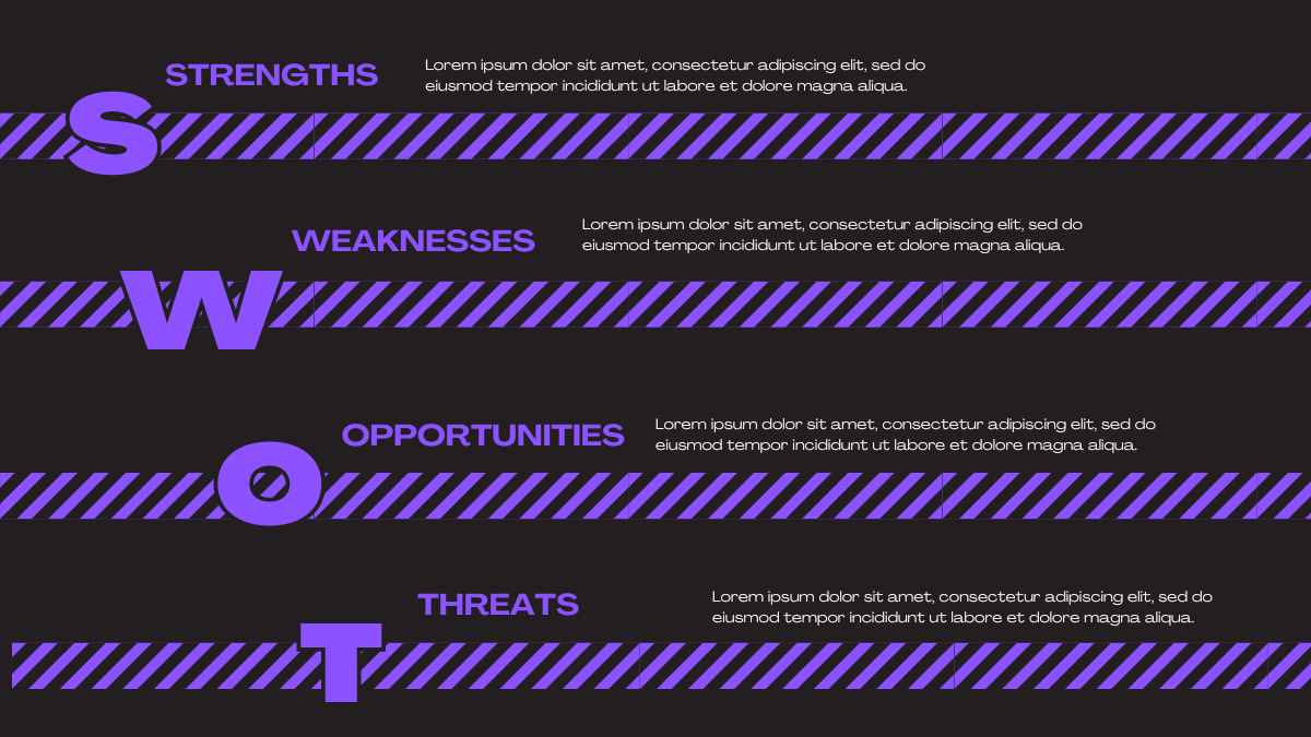 Dark Diagonal SWOT Analysis - slide 4