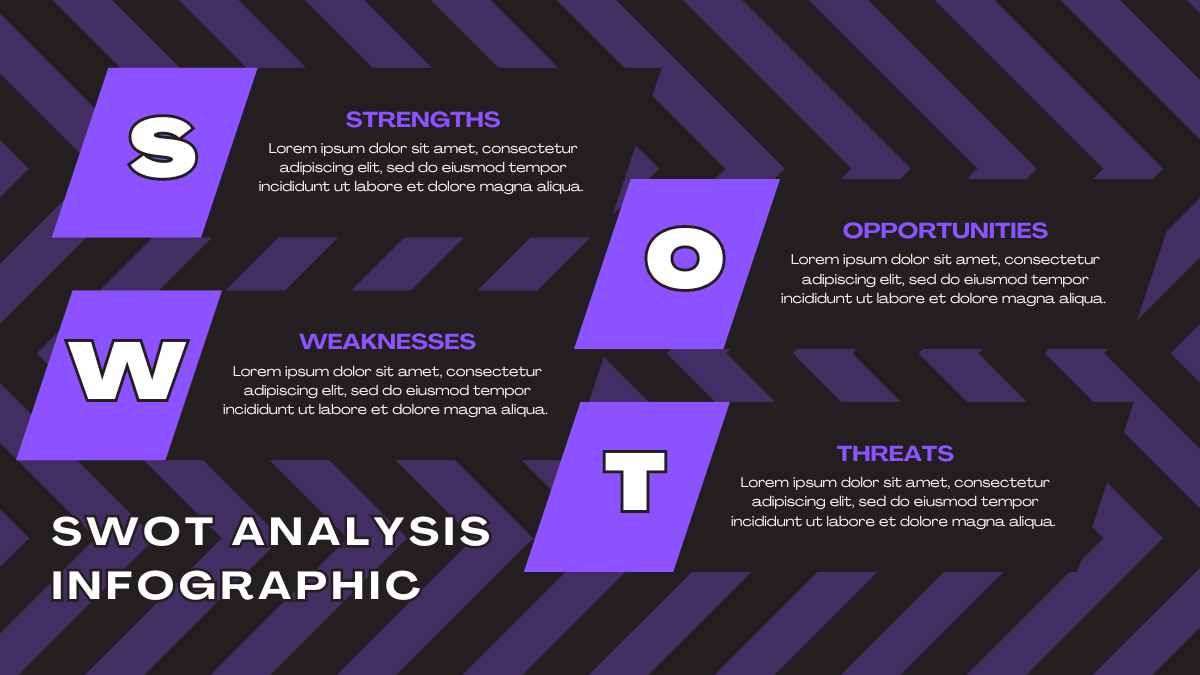 Dark Diagonal SWOT Analysis - diapositiva 3