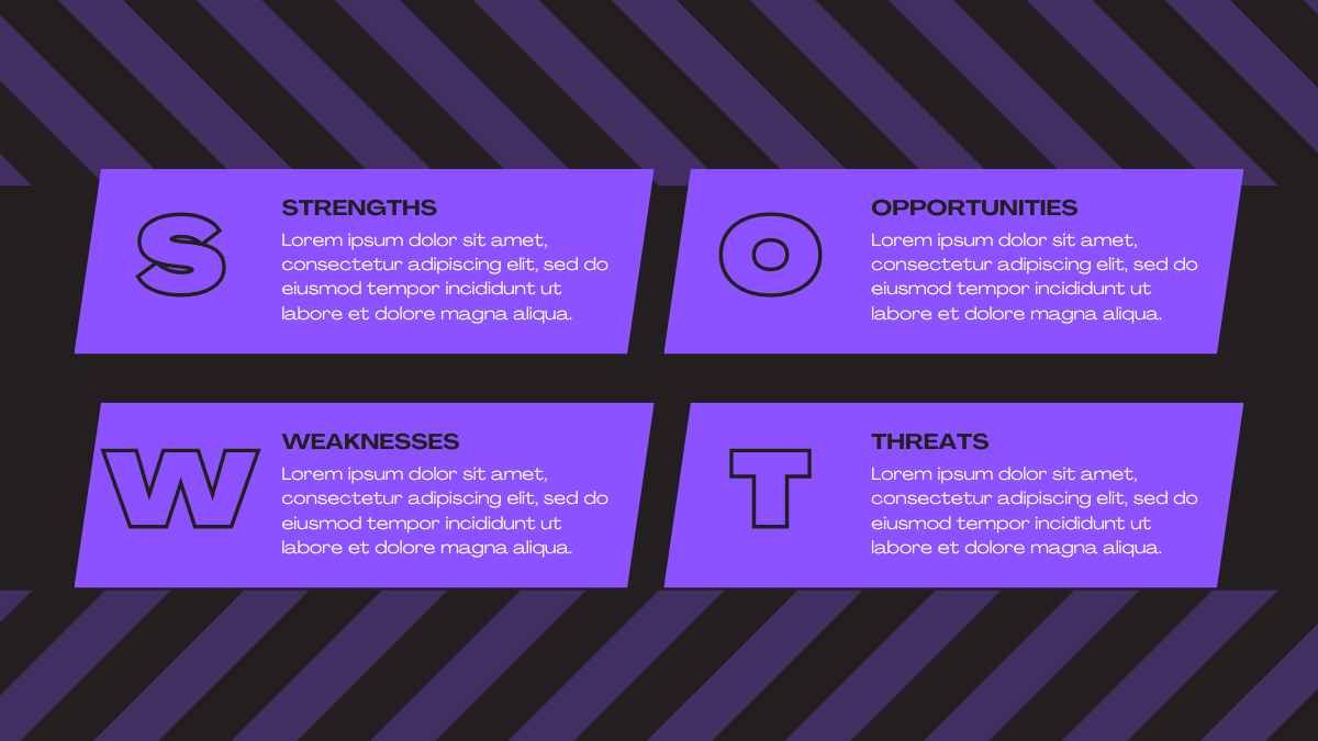 Dark Diagonal SWOT Analysis - diapositiva 4