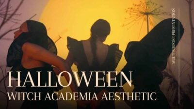 Slides Estéticos de Academia de Bruxas para um Halloween Sombrio