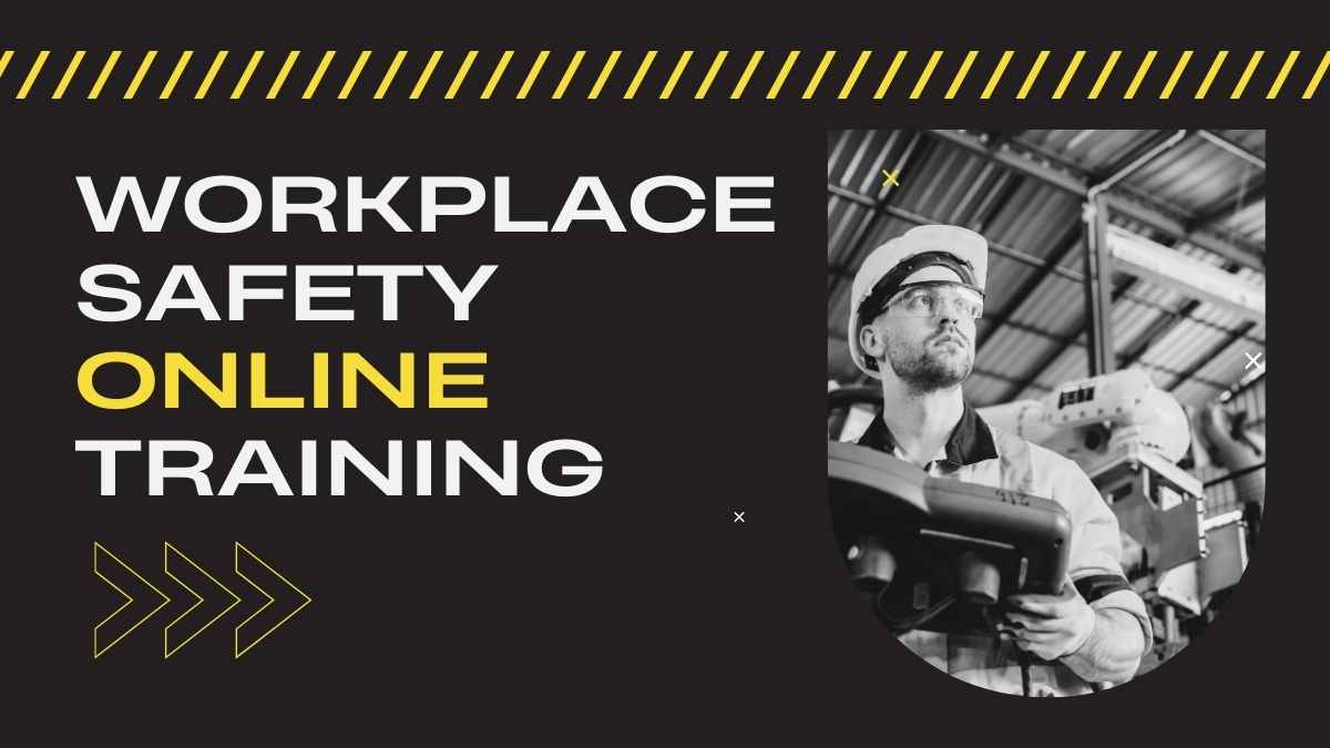 Simple Dark Workplace Safety Online Training Slides - slide 1