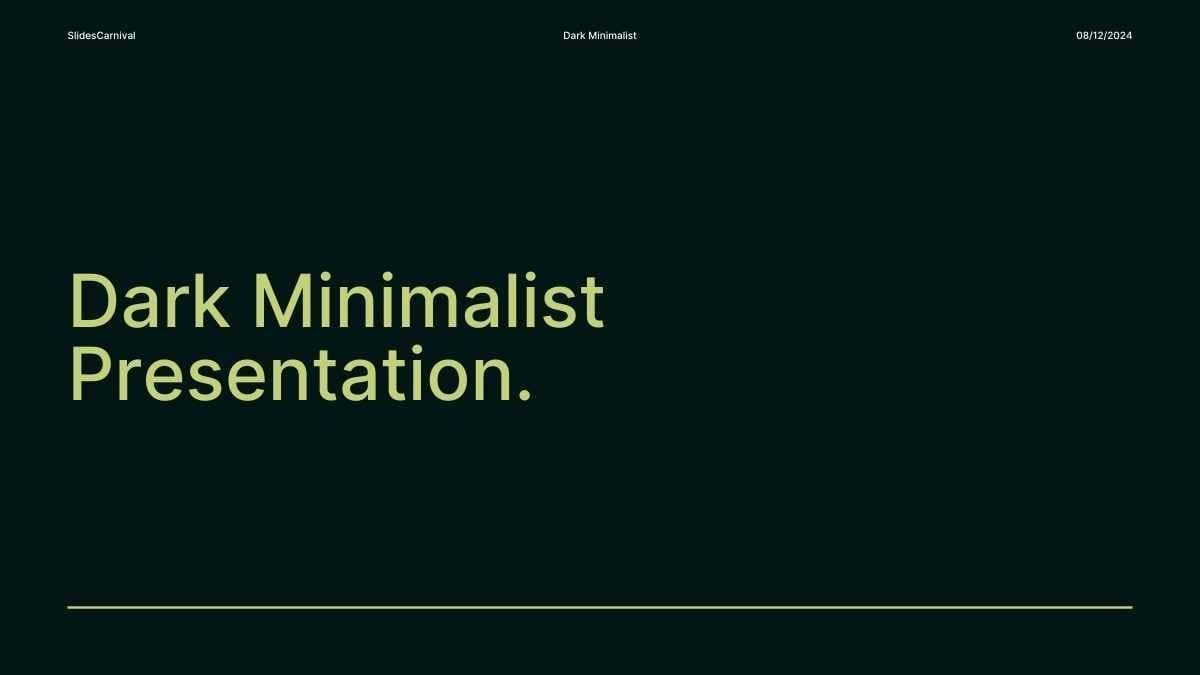 Dark Minimalist Slides - slide 1