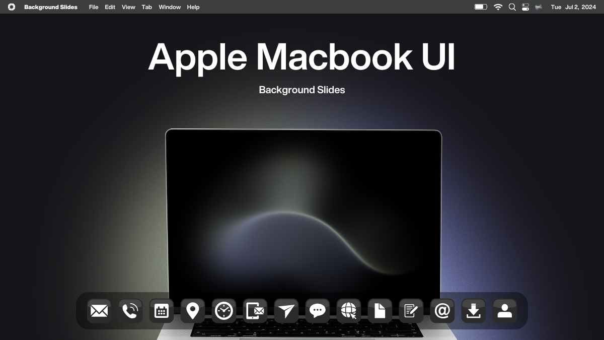 ダークでモダンなApple Macbook UI背景スライド✨ - slide 1