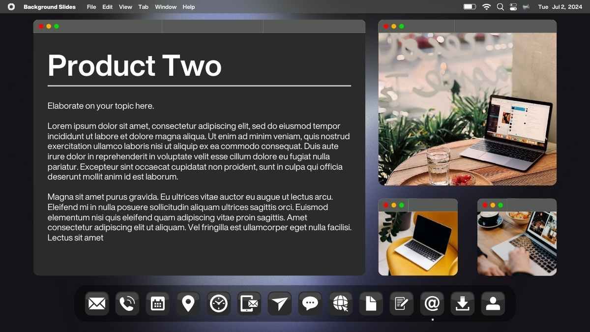 Dark Modern Apple Macbook UI Background Slides - slide 14