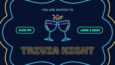 Retro Neon Trivia Night Game