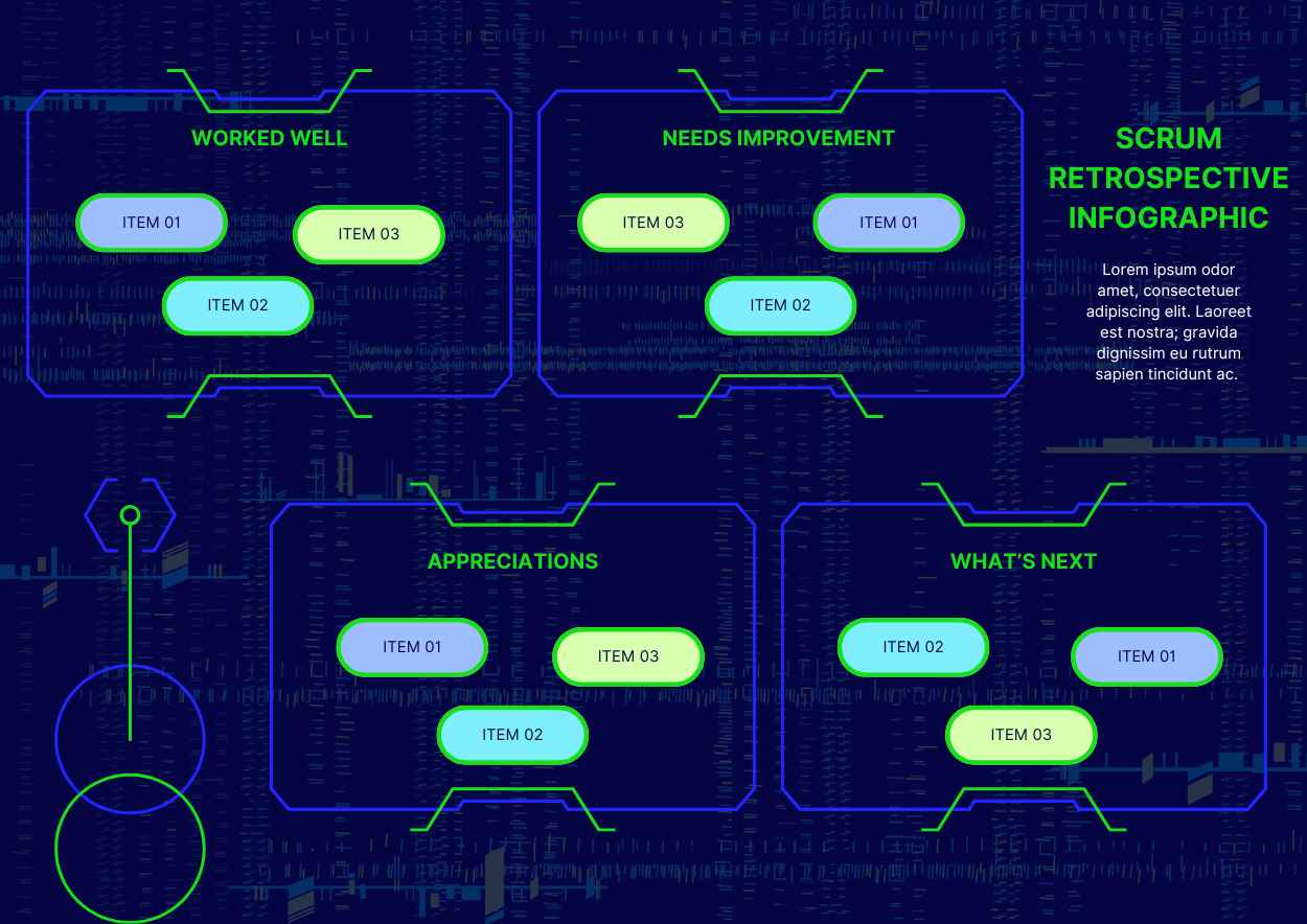 Dark Neon Scrum Retrospective Infographic - slide 3