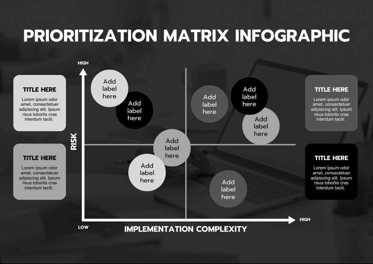 Dark Prioritization Matrix Infographic - slide 1