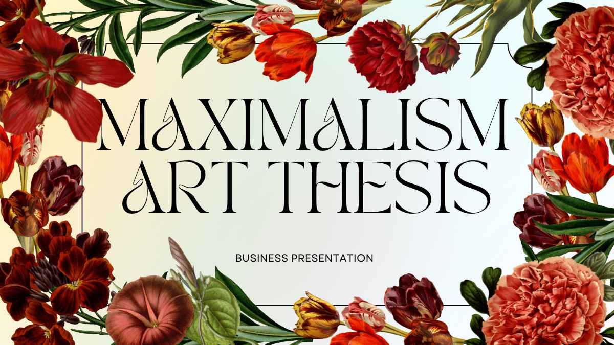 Tese de arte sobre maximalismo elegante - slide 1