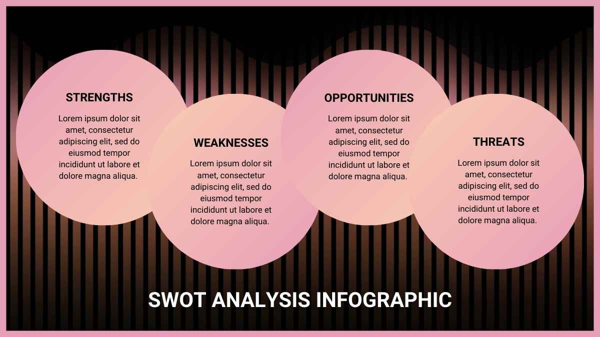 Dark SWOT Analysis Circular Diagram - slide 1