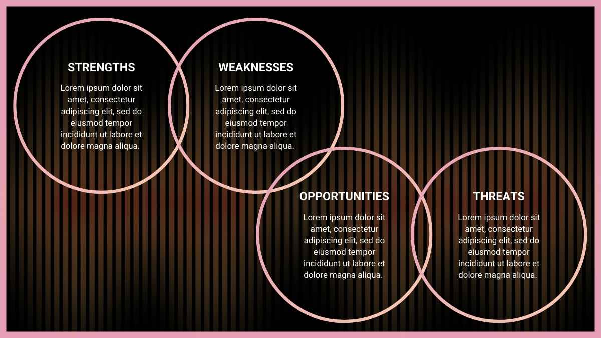 Dark SWOT Analysis Circular Diagram - slide 4