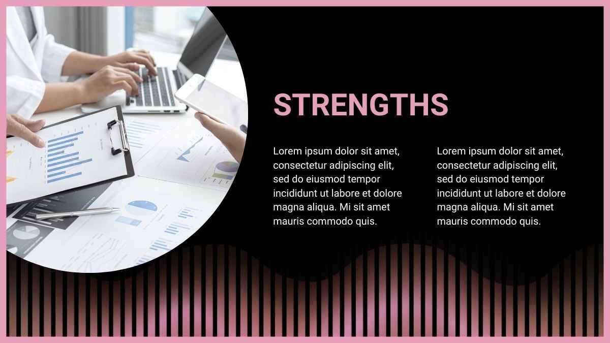 Dark SWOT Analysis Circular Diagram - diapositiva 5