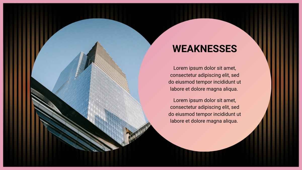 Dark SWOT Analysis Circular Diagram - diapositiva 6