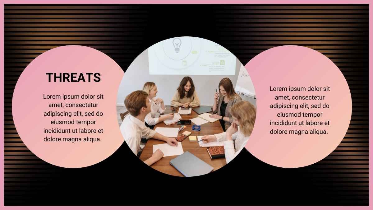 Dark SWOT Analysis Circular Diagram - diapositiva 7