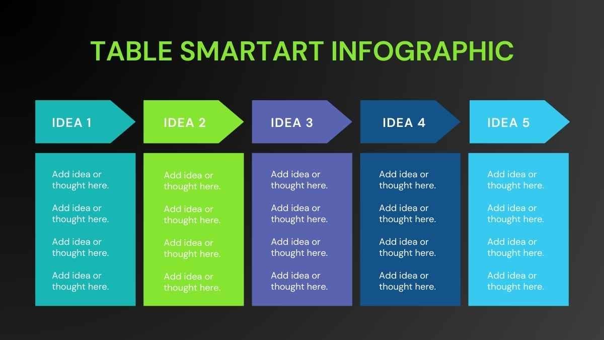 Dark Table SmartArt Infographic - slide 1