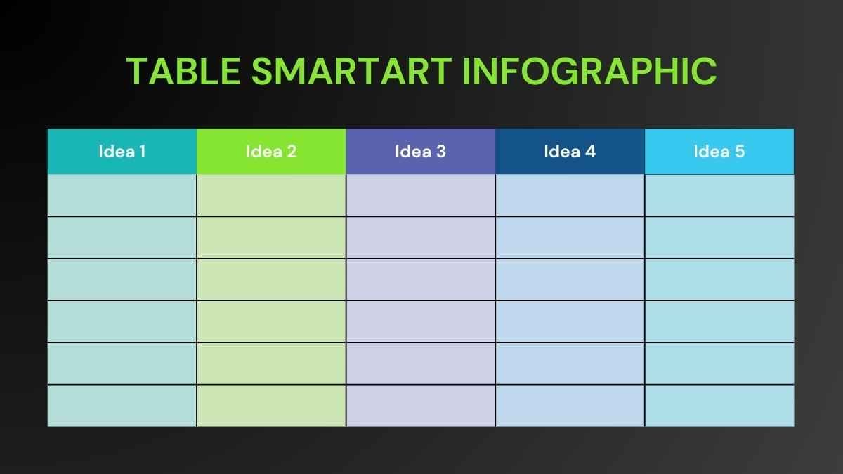 Dark Table SmartArt Infographic - slide 2