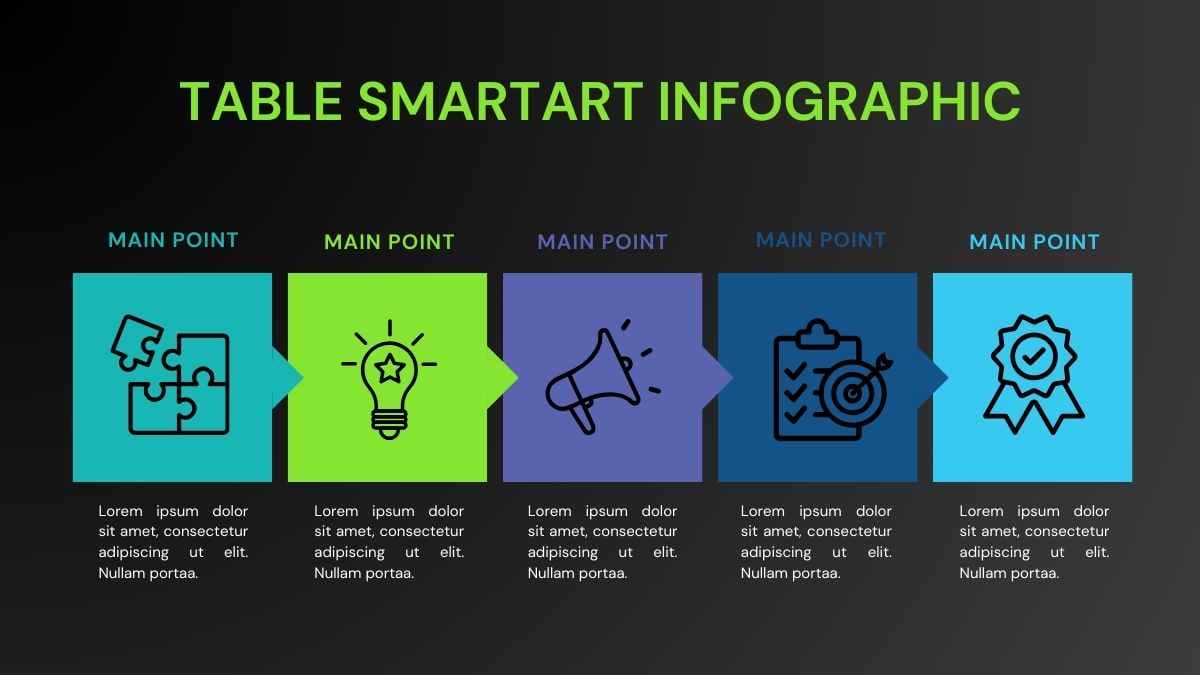 Dark Table SmartArt Infographic - slide 4