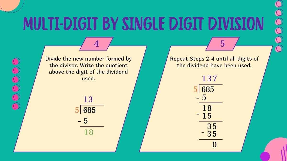 Division of Multi-Digit Numbers Math Lesson for Elementary - slide 5