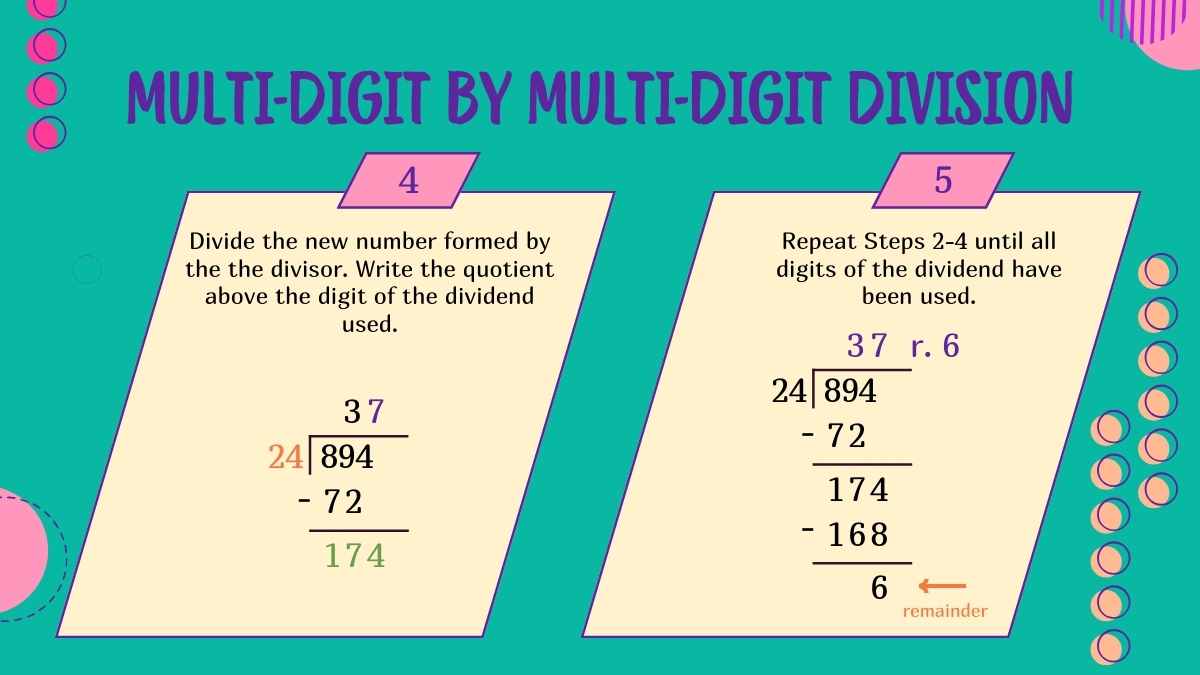 Division of Multi-Digit Numbers Math Lesson for Elementary - slide 9