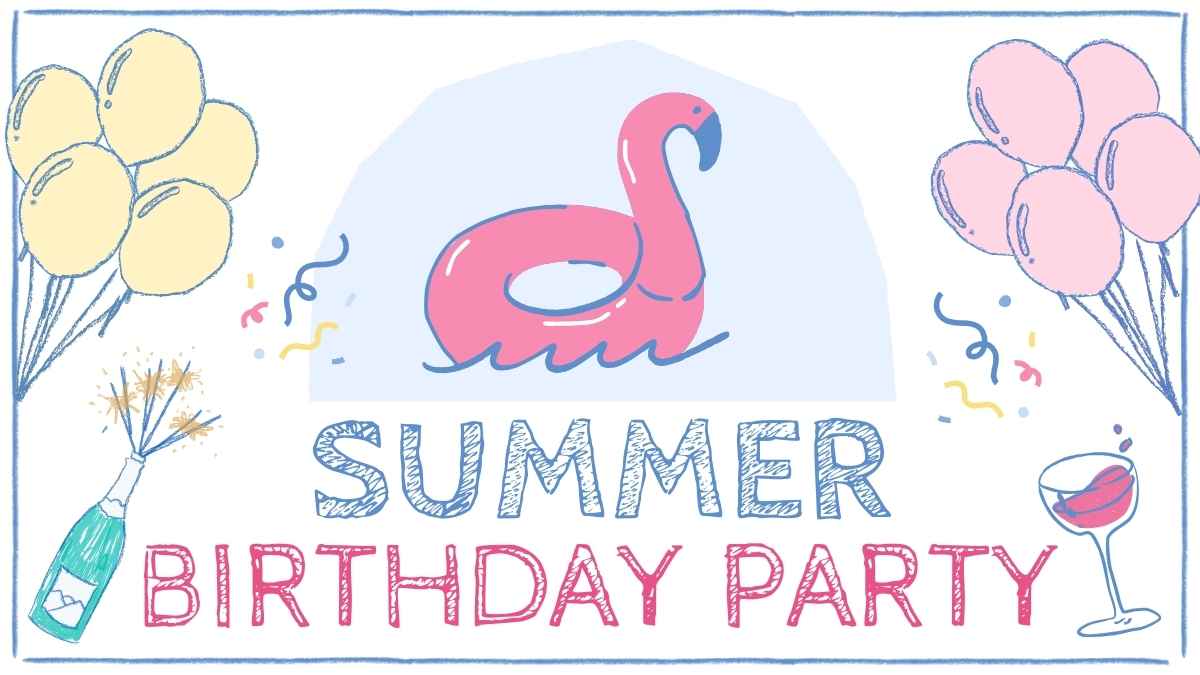 Doodle Summer Birthday Party Slides - slide 1