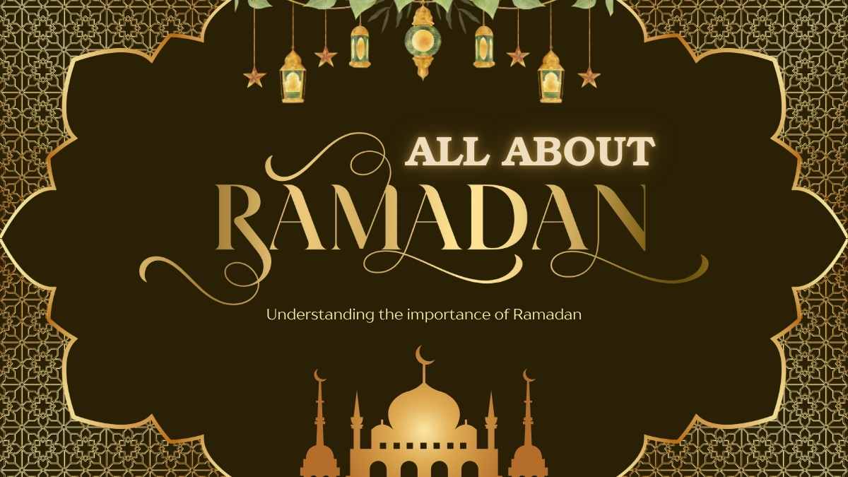 Elegant All About Ramadan Lesson Slides - slide 1