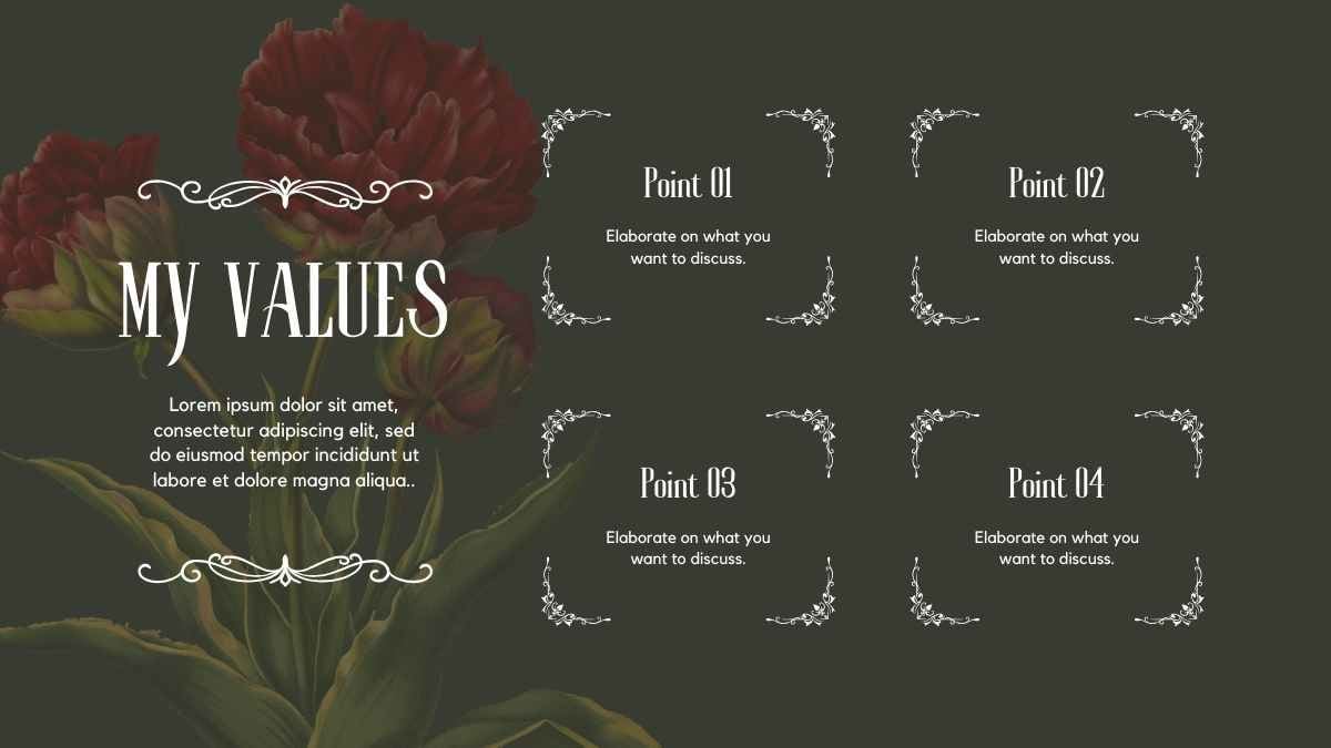 Elegant Art Nouveau Floral Style Portfolio Slides - slide 6