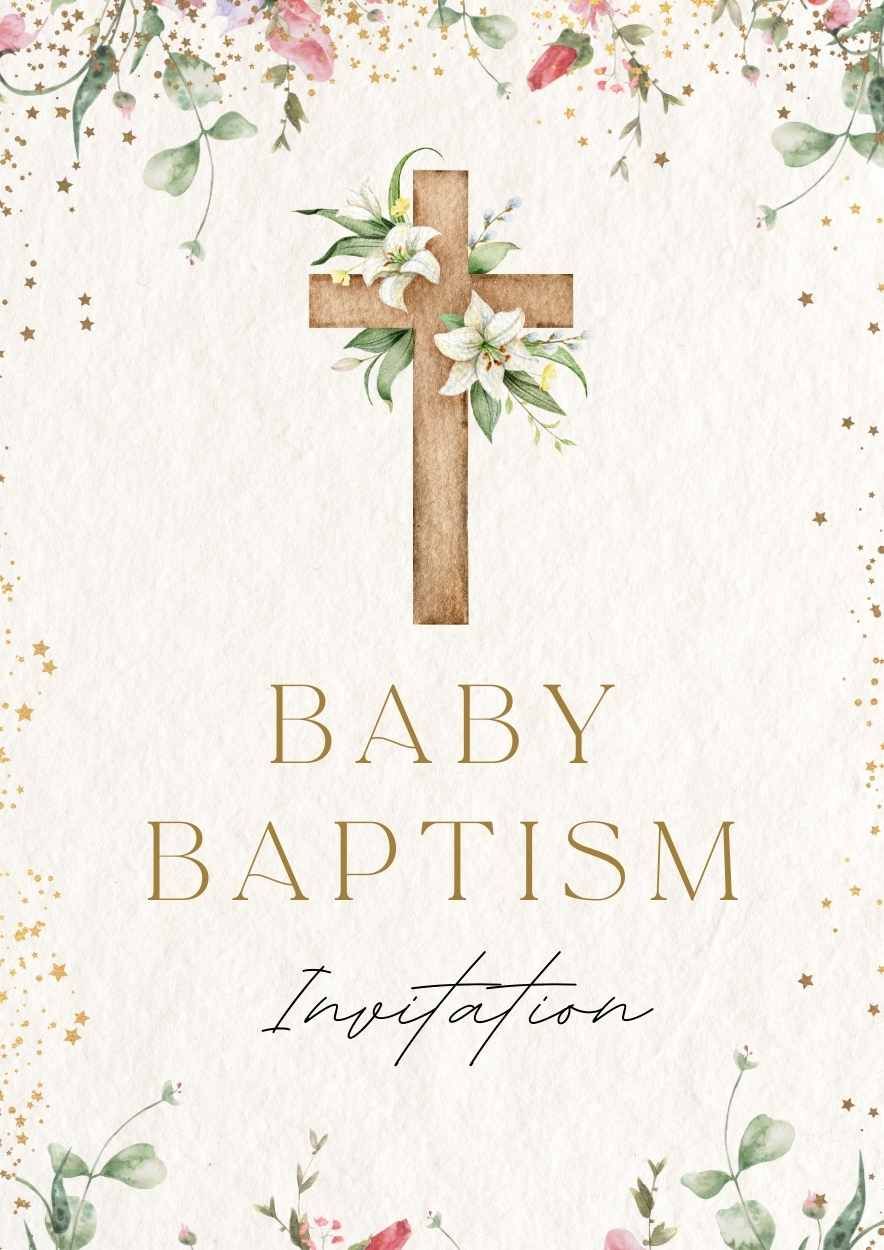 Elegant Baby Baptism Invitation - slide 1