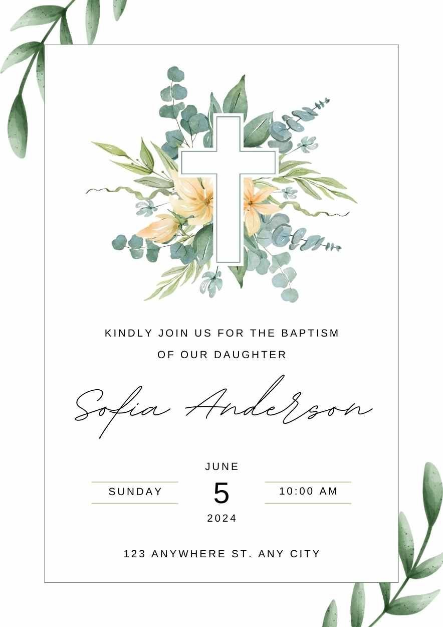 Elegant Baby Baptism Invitation - slide 3