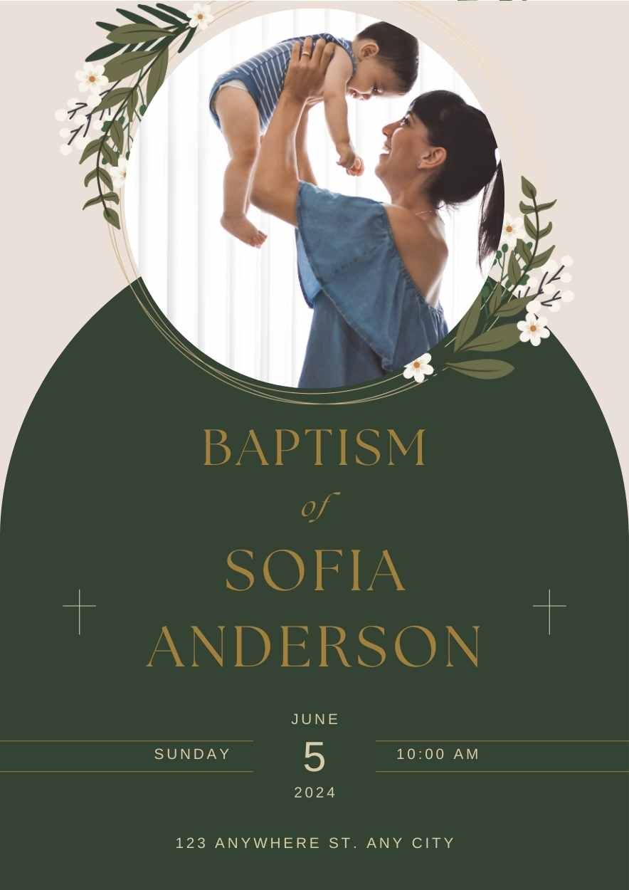 Elegant Baby Baptism Invitation - slide 4