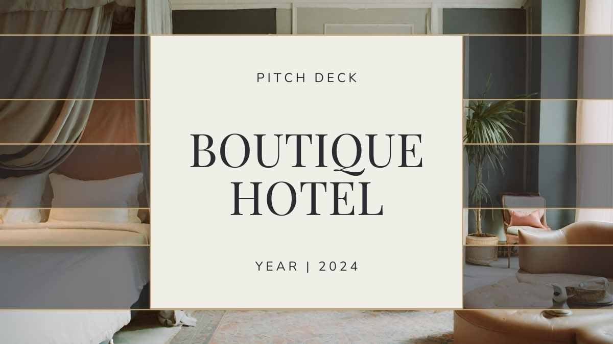 Elegant Boutique Hotel Pitch Deck - slide 1