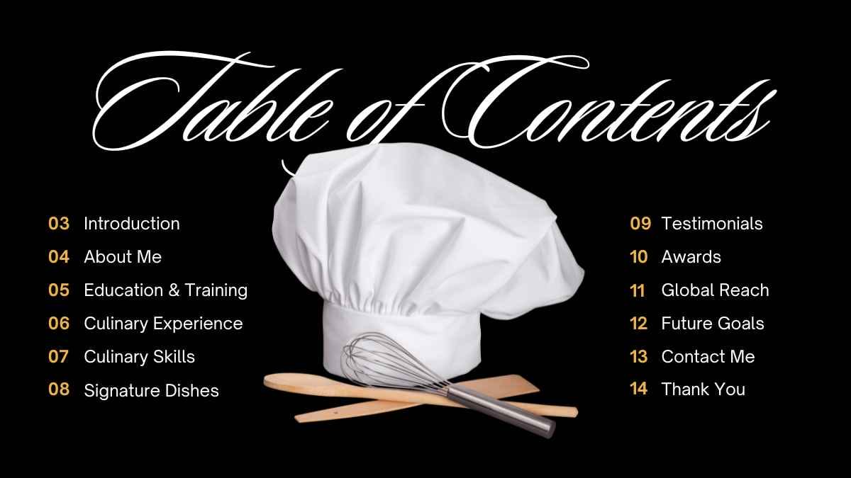 Elegant Chef Portfolio Slides - slide 2