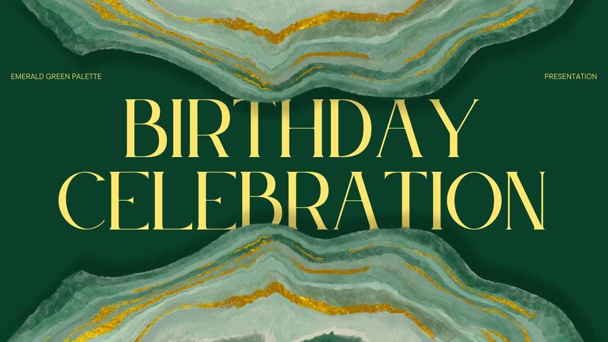 Elegant Emerald Green Birthday Celebration Slides - slide 1