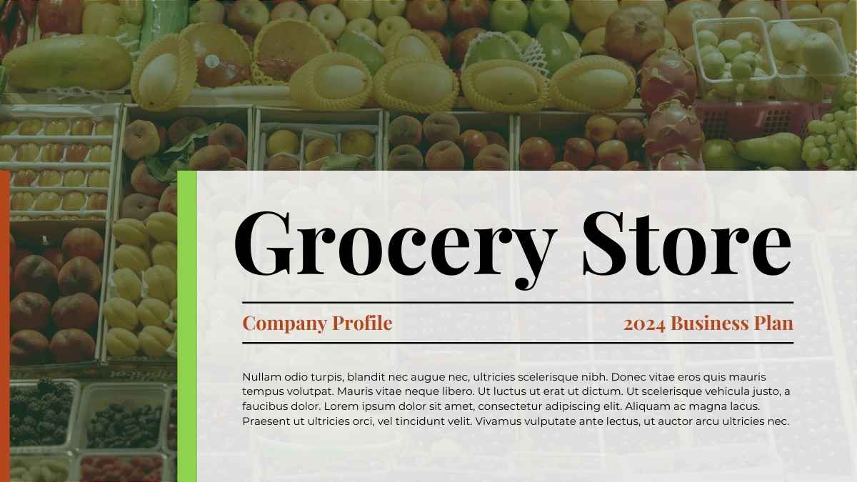 Simple Elegant Grocery Store Company Profile Slides - slide 1