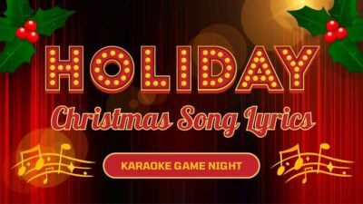 Slides Carnival Google Slides and PowerPoint Template Elegant Holiday Christmas Song Lyrics for Karaoke Night 1