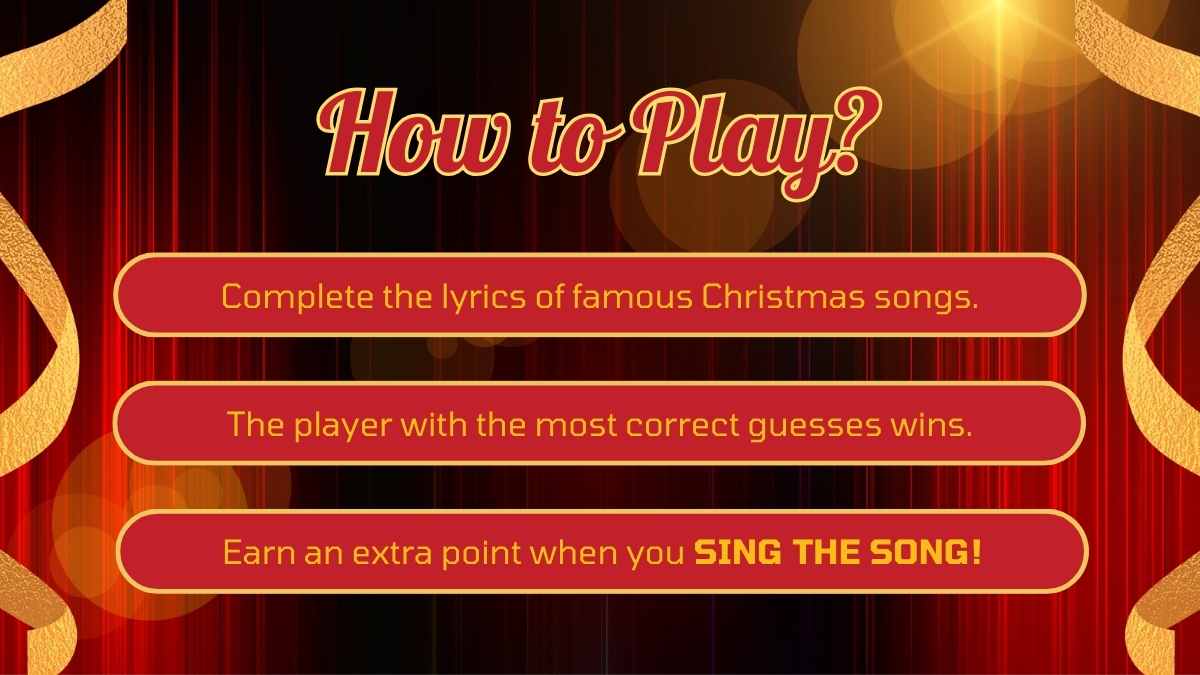 Elegant Holiday Christmas Song Lyrics for Karaoke Night - slide 2