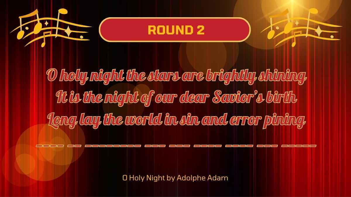 Elegant Holiday Christmas Song Lyrics for Karaoke Night - slide 8