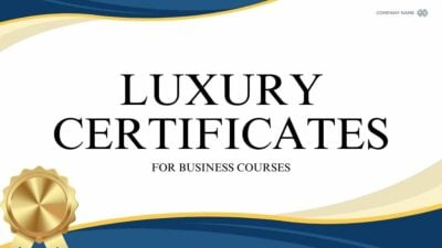 Certificados de Luxo Elegante para Cursos de Negócios